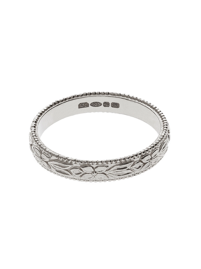 Flower Band Ring Silver
