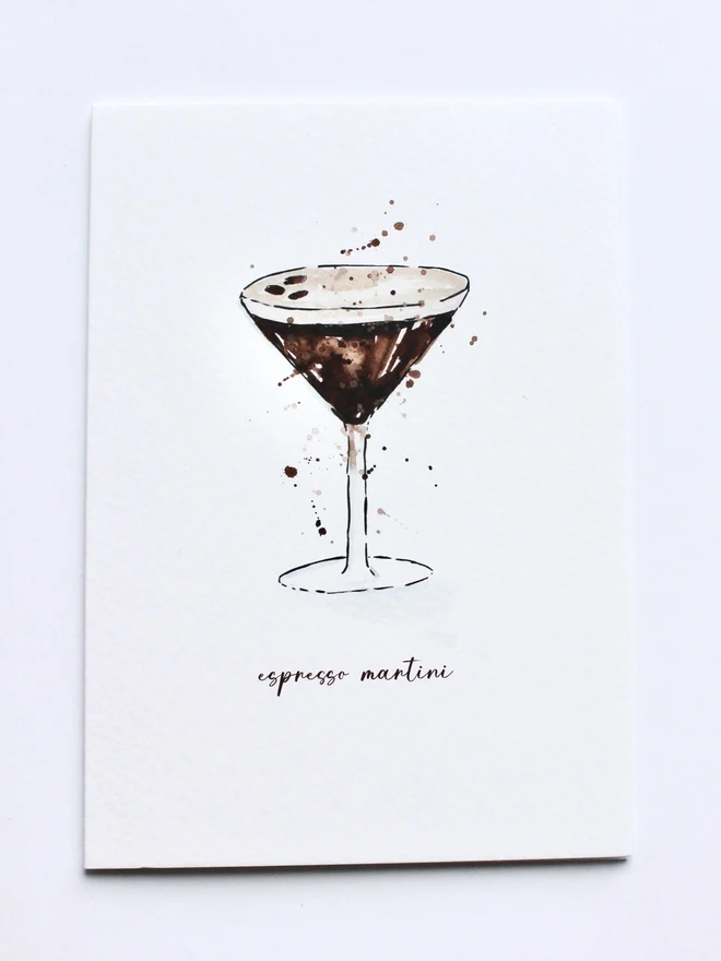 Espresso Martini Cocktail Greeting Card 