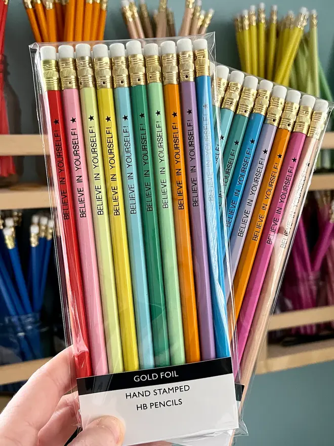 'Believe In Yourself' Pencils (Set Of 5 Or 10)