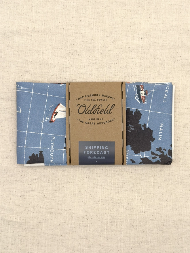 Sea Regions of the United Kingdom Tea Towel Folded Front