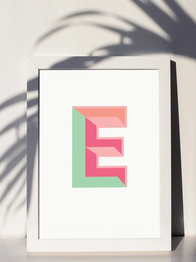 Tropical Initial Print Framed