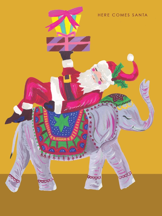 elephant christmas card