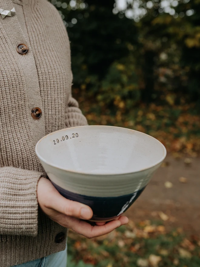 ceramic personalised serving bowl