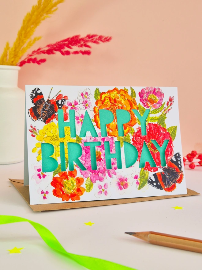 red admiral birthday card