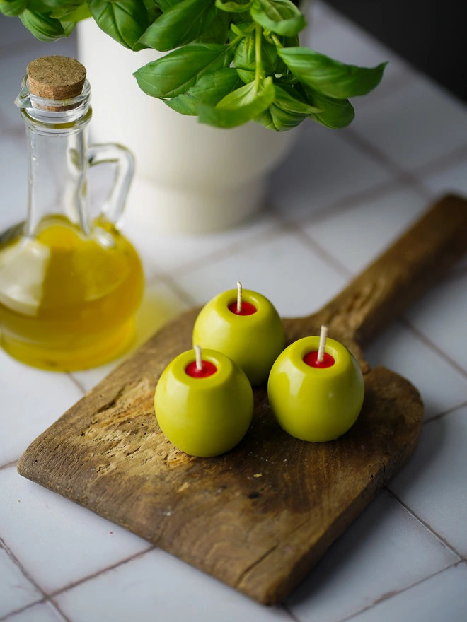 GIANT OLIVE CANDLES