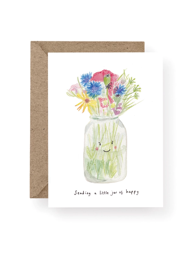 Wildflowers in a Jar Greeting Card 