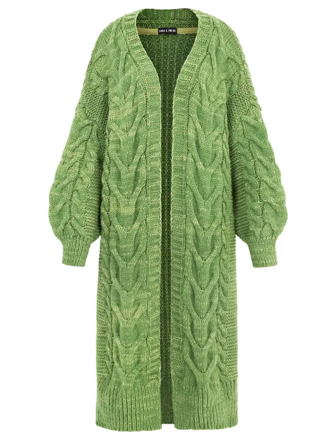 Alex Cable Cardigan Green