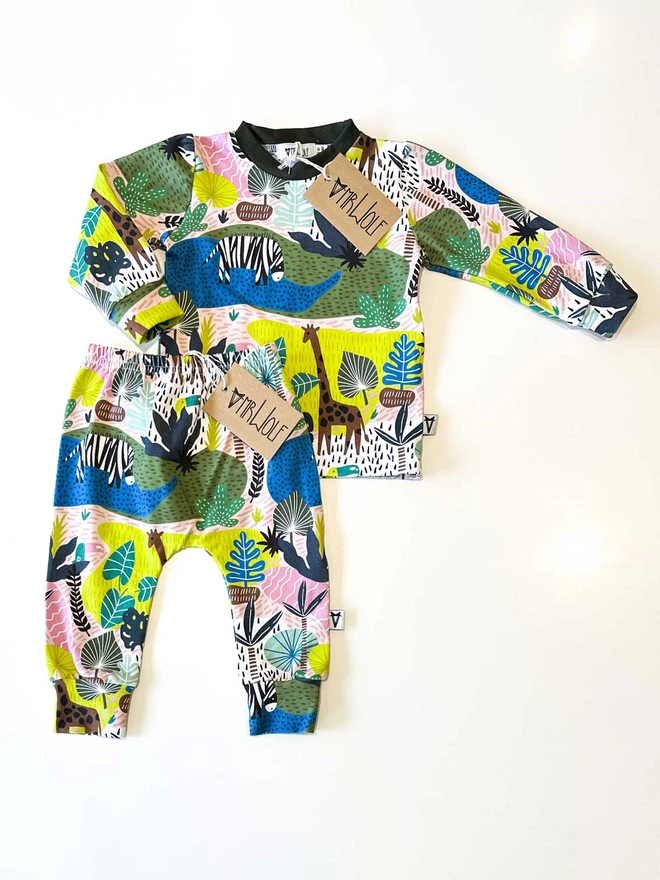 baby leggings, jungle animal print, kids animal print, baby leggings, toddler leggings, fun kids leggings