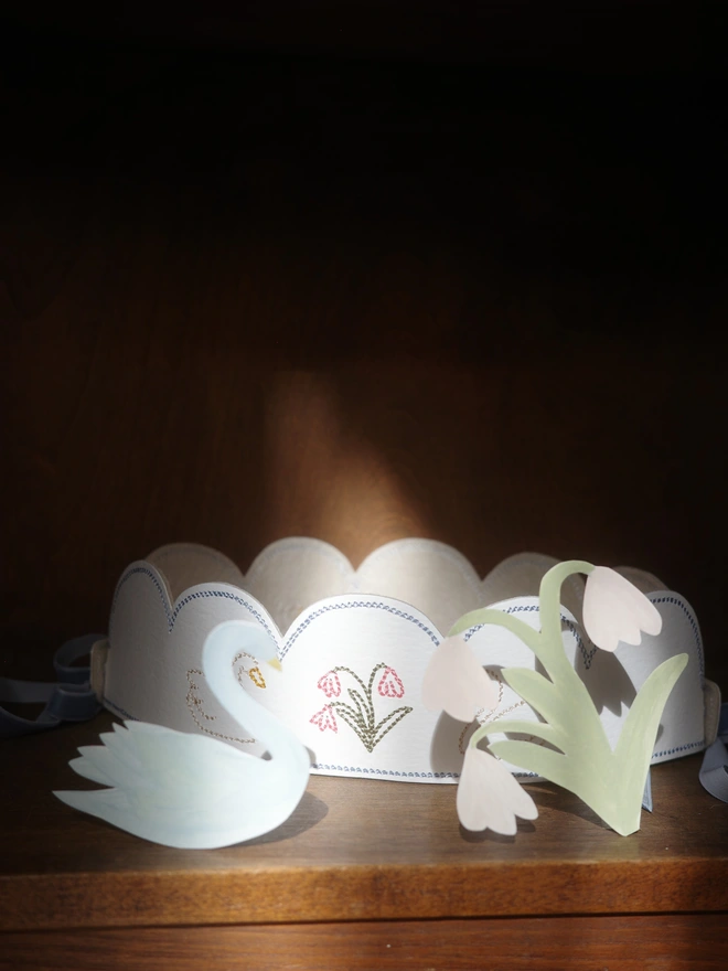 Swan Embroidered Crown 
