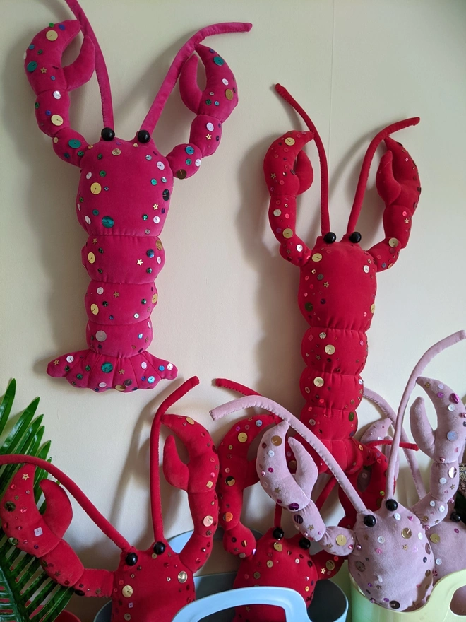 Velvet lobster wall decoration