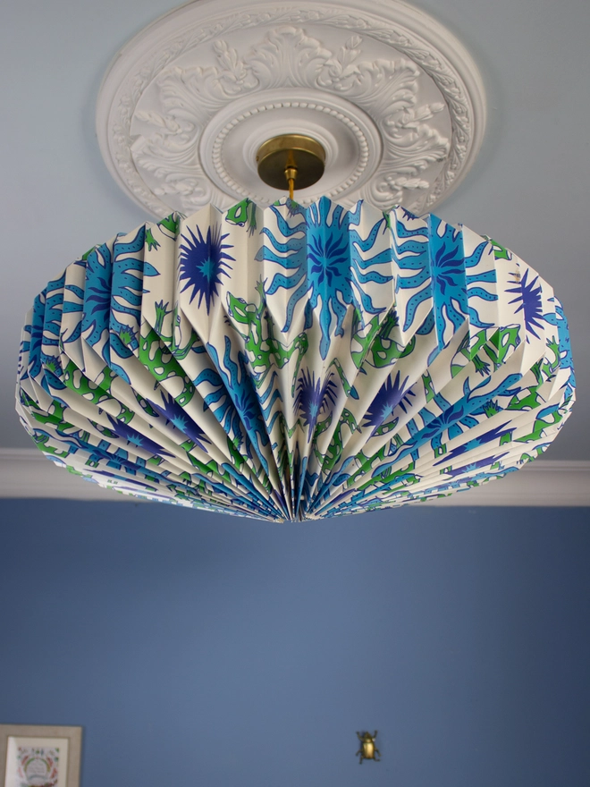 Colourful origami lightshade