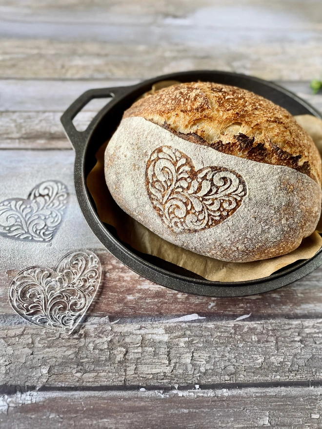 Bread art stencils - heart