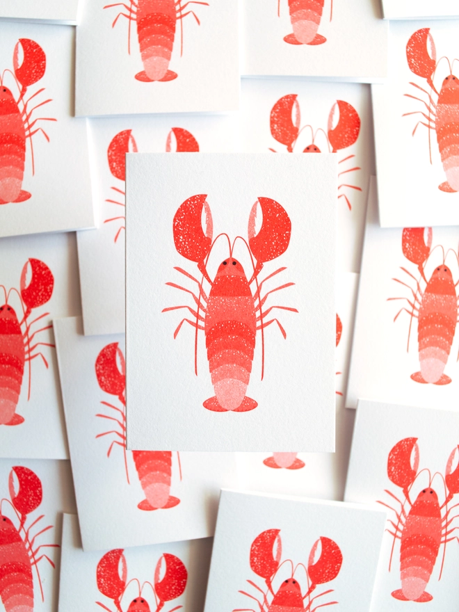 Red Lobster Mini Valentines Cards, a collection of these romantic little Valentine's cards perfect for sending to your Lobster on Valentine's Day