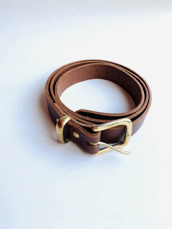 Brown leather belt