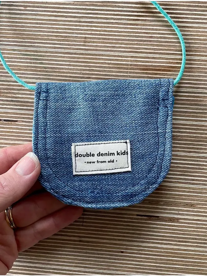 Denim Mini Neck Cord Coin Purse