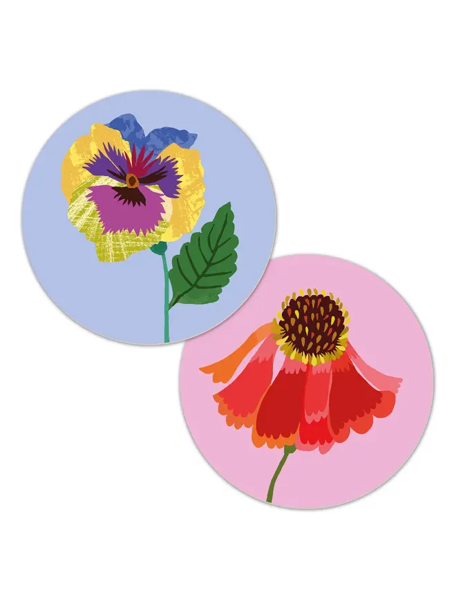 reversible flower drinks coasters