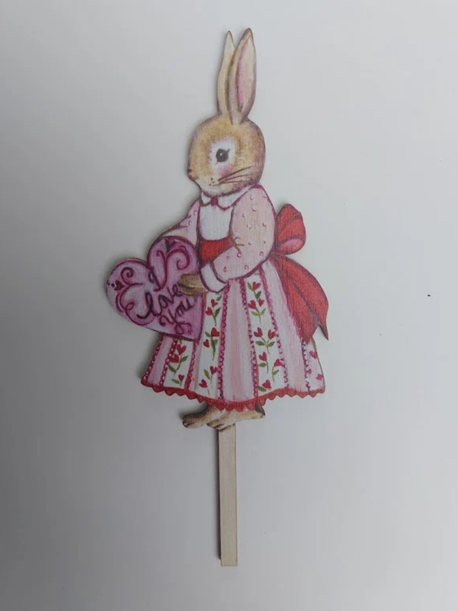 Girl rabbit cake topper