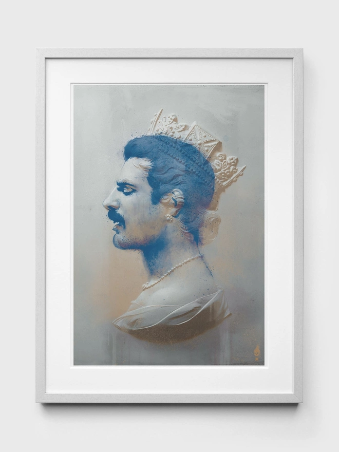 Freddie Mercury Turquoise - White Frame