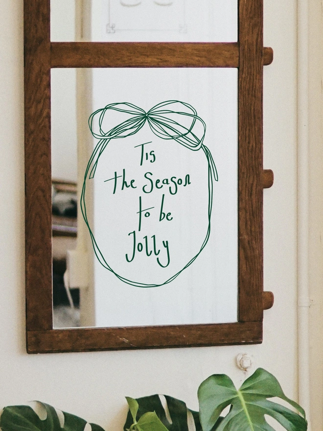 tis the season to be jolly christmas window sticker