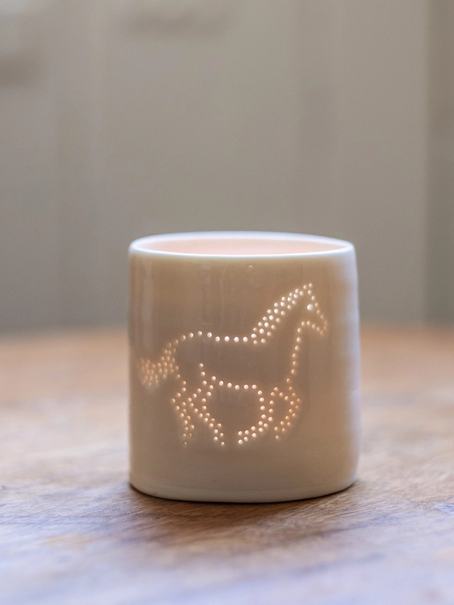 horse mini porcelain tealight holder