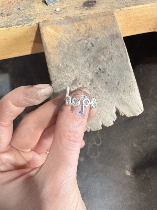 Finishing process of the 'hope' ring