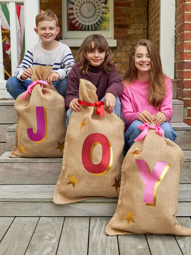Alphabet glitter sack
