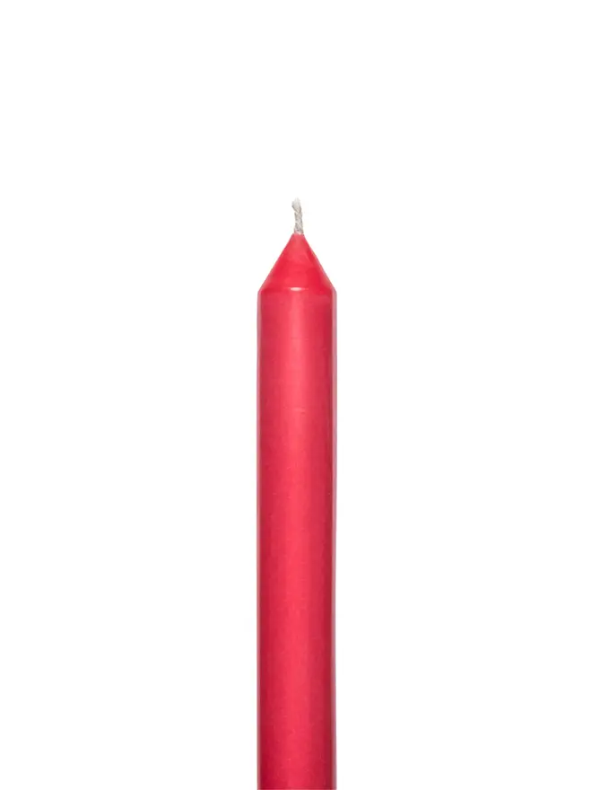 rhubarb taper candle pair