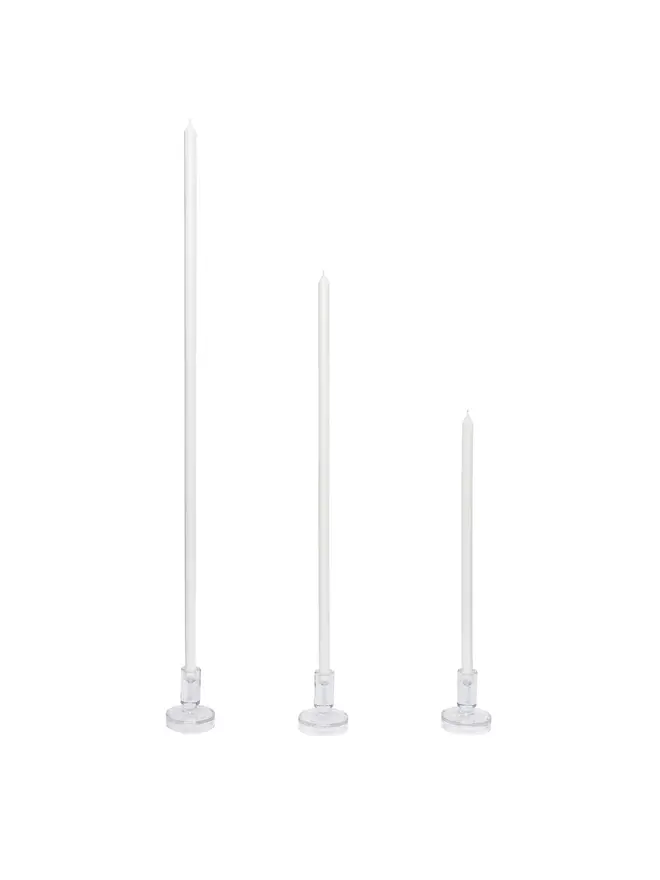 white taper candle pair