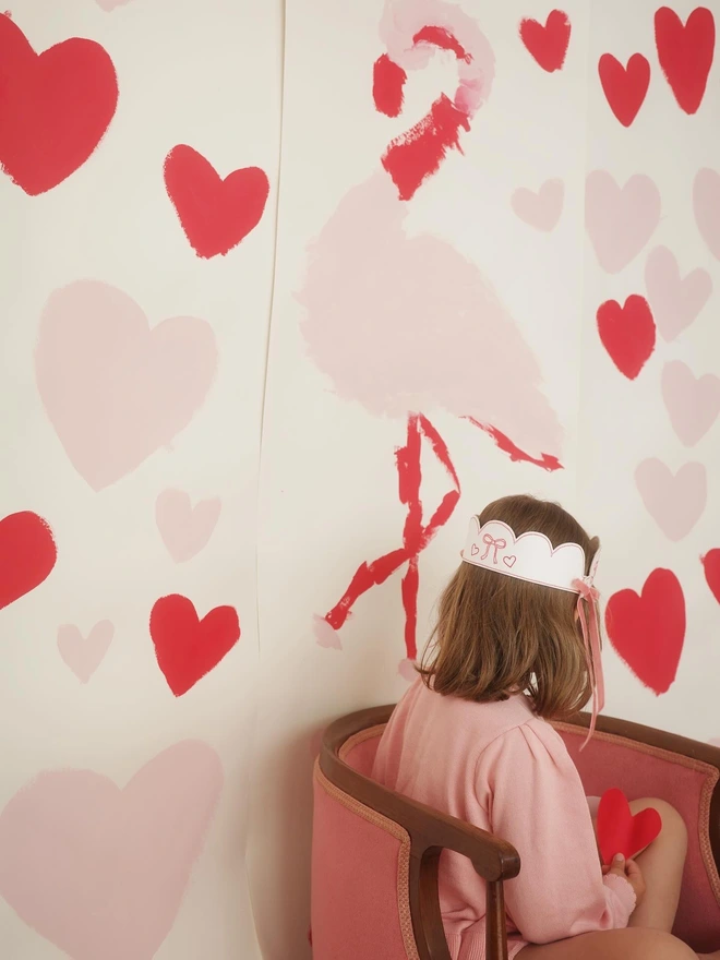 Cher love heart bow pink crown