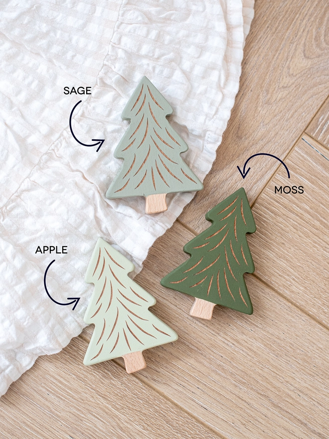 wooden christmas fir trees