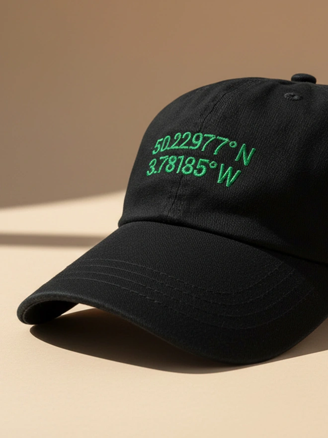 Personalised Embroidered Co-ordinates Cap Black Lifestyle