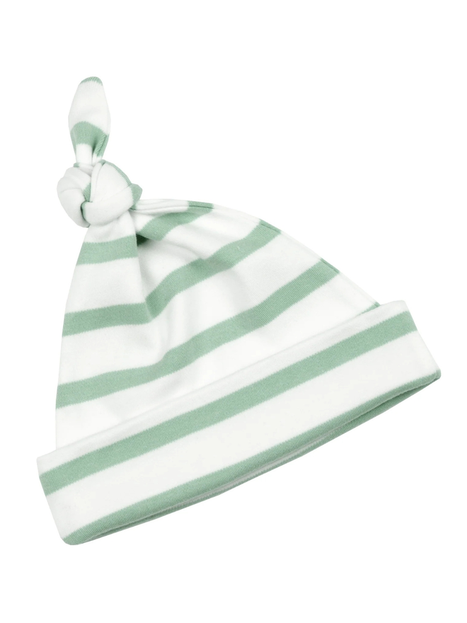green breton stripe baby hat