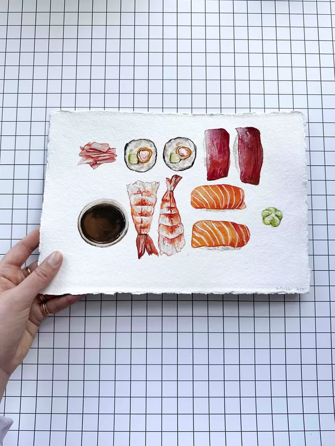 Sushi platter painting 