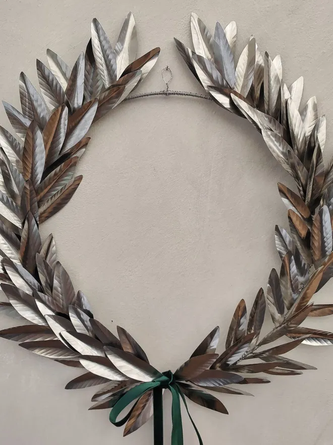 Silver Laurel Leaves Wreath