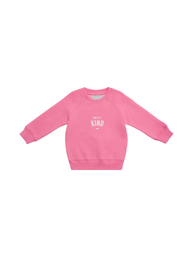 one of a kind pink sweatshirt