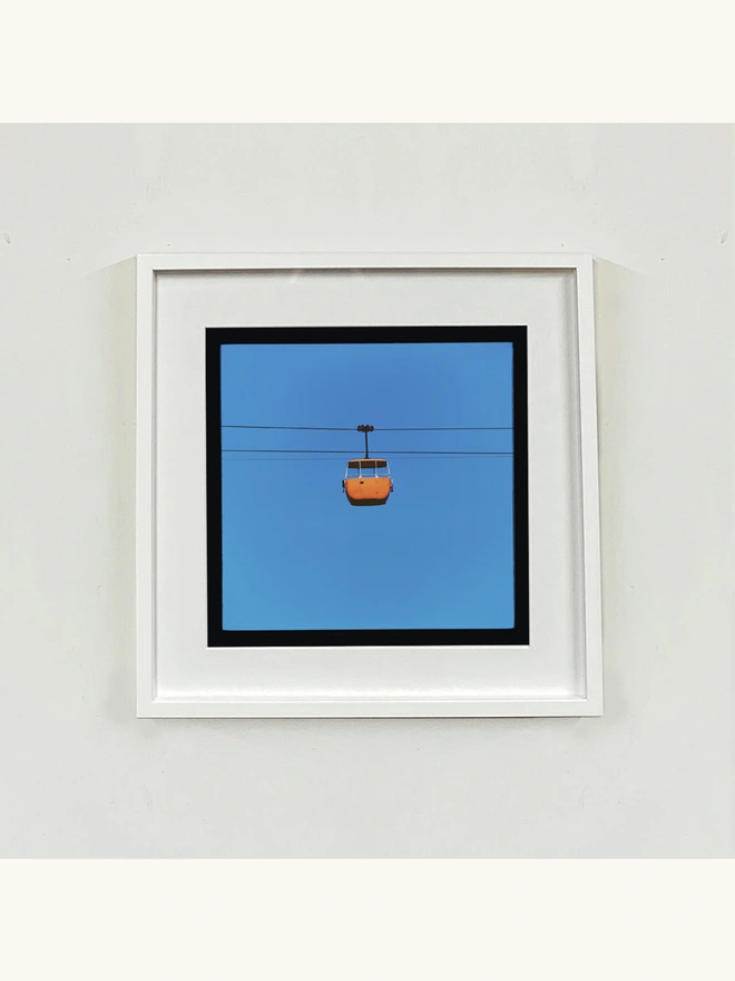 Richard Heeps Cable Car Orange Large Framed in White