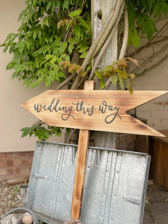 wedding arrow sign