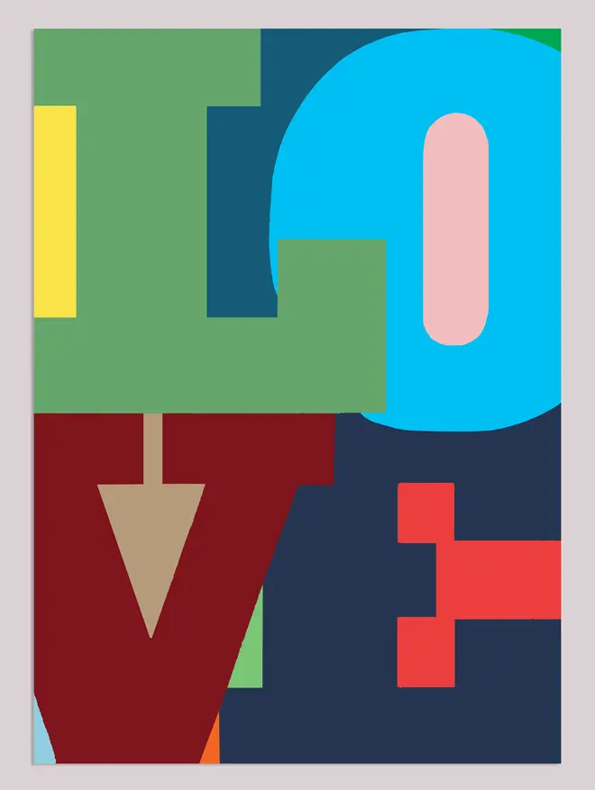 Colour block Love wrapping paper