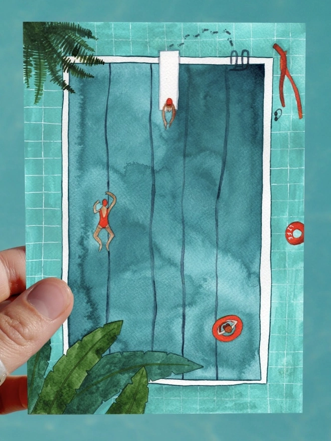 Pool – Spa Swimming Greetings Card