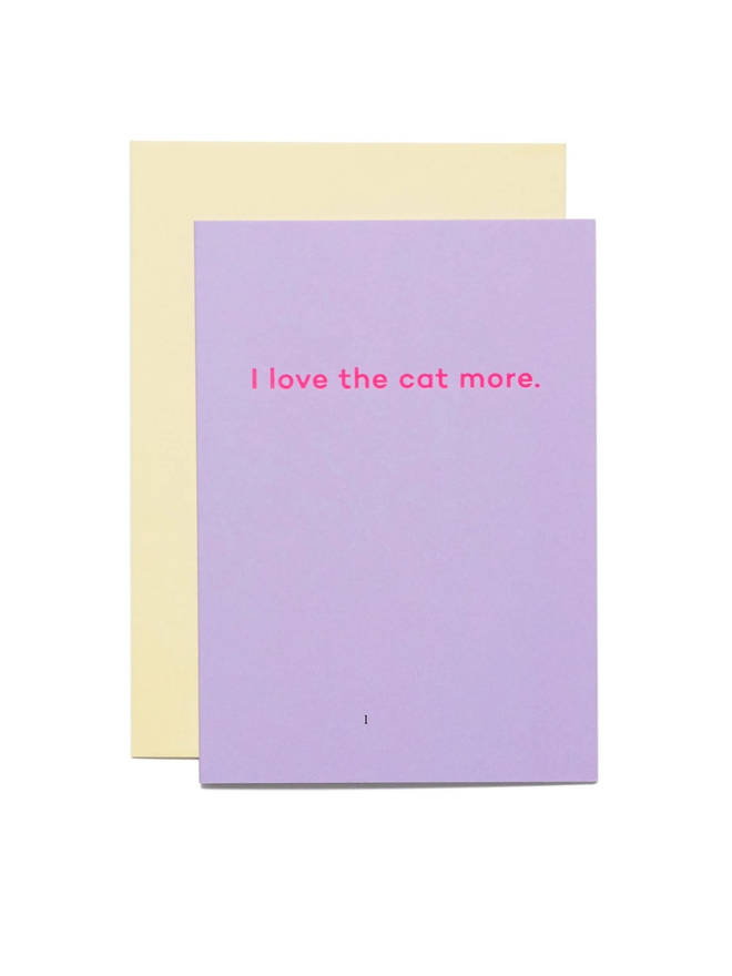 love the cat more anniversary valentines card