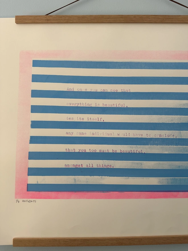 'Uniformity' Original Limited Edition Sweet Nothing Screenprint