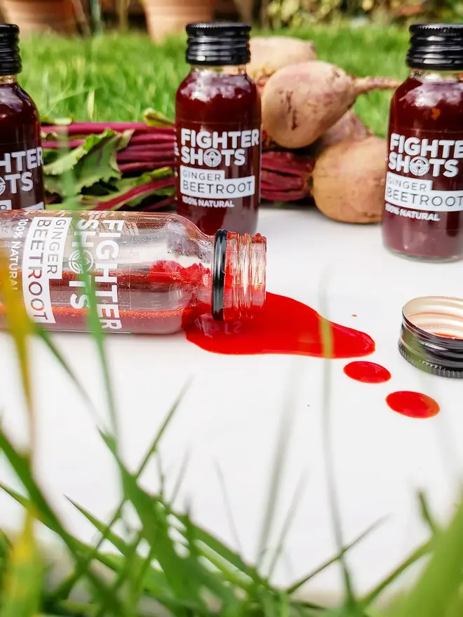 organic vegan beetroot ginger shots