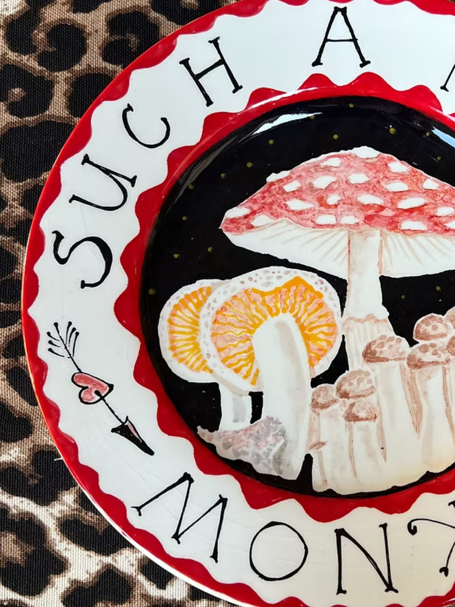 fungi to know ceramic mushroom plate