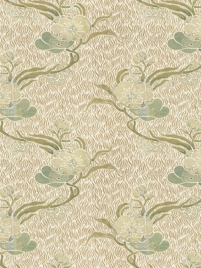 Nouveau Blossom Gold Wallpaper