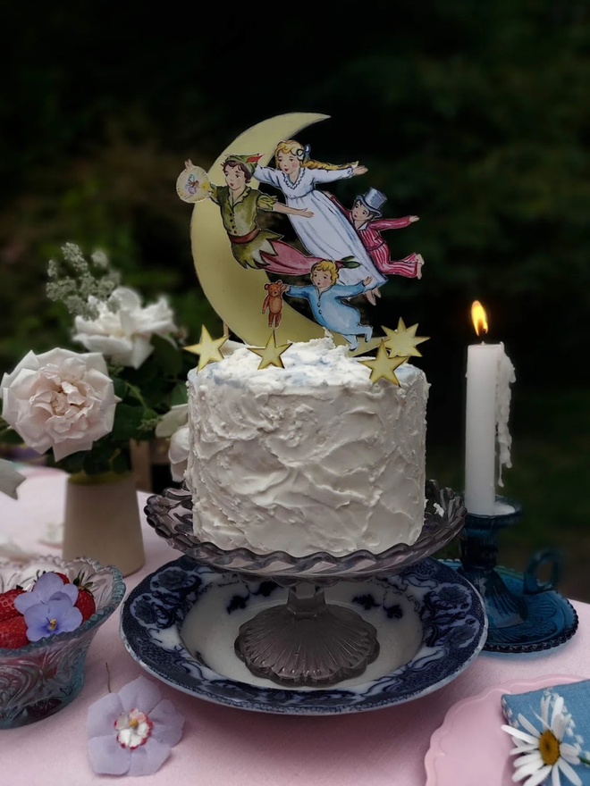 Moon and stars cake topper