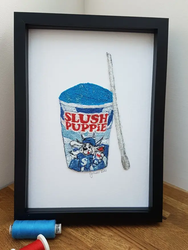 Slush Puppy Embroidery Wall Art