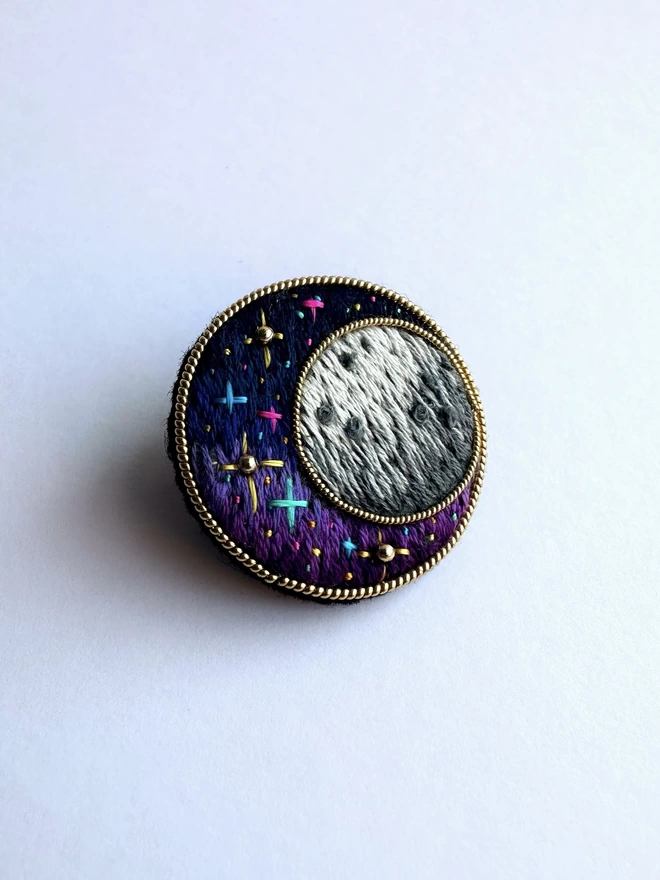 Cosmic Moon brooch