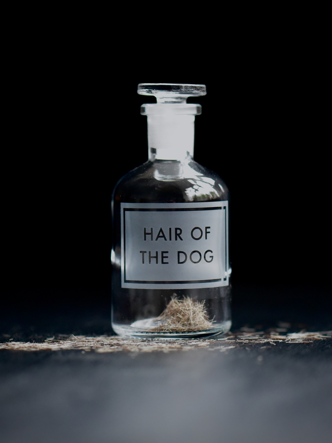 hair of dog etched bottle