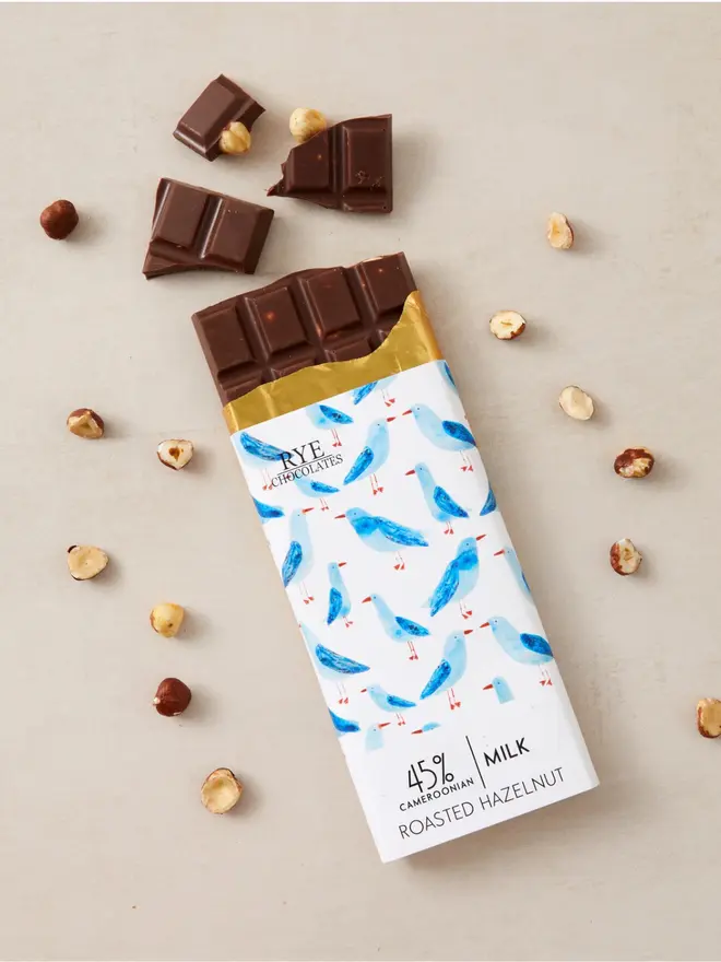 Roasted Hazelnut Milk Chocolate Bar - 45% Cameroonian