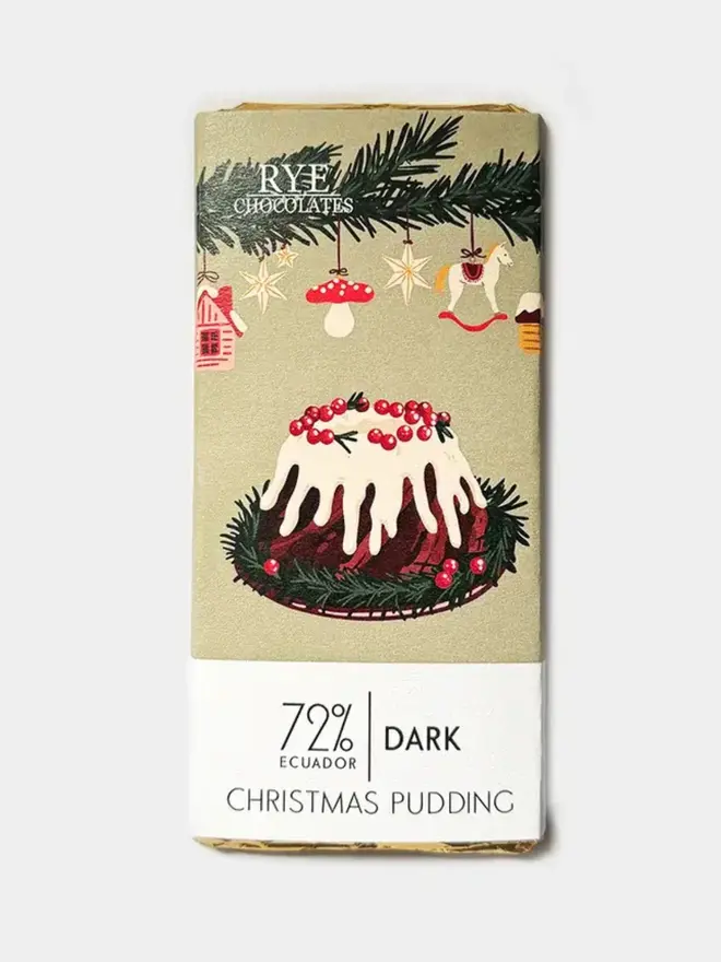 Christmas Pudding Chocolate Bar - Rye Chocolates